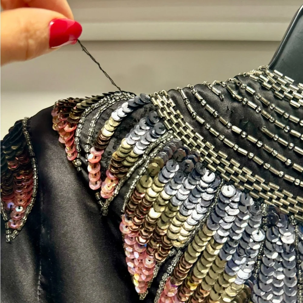 Topshop 100% Silk Beaded Embellished Jacket - Picture 4 of 7